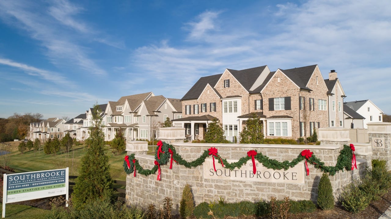 Southbrooke Community featuring modern homes and landscaped streets in Brentwood, TN.