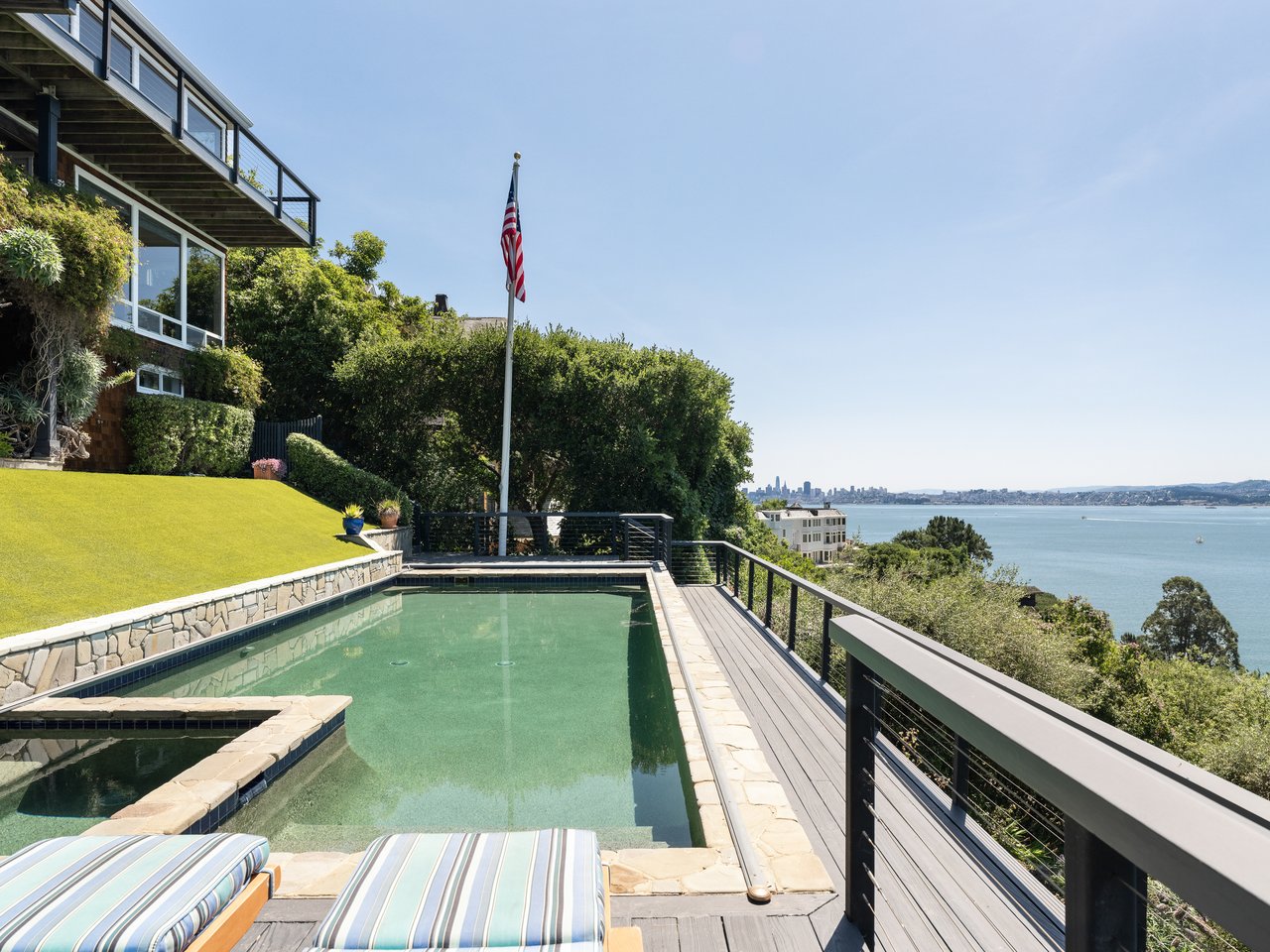 Exceptional Setting with views spanning San Francisco, the Golden Gate Bridge, Sausalito, and across the bay