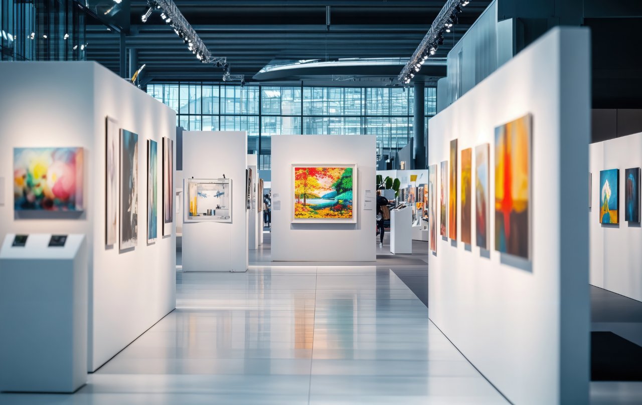 Colorful artwork displayed in an art museum 