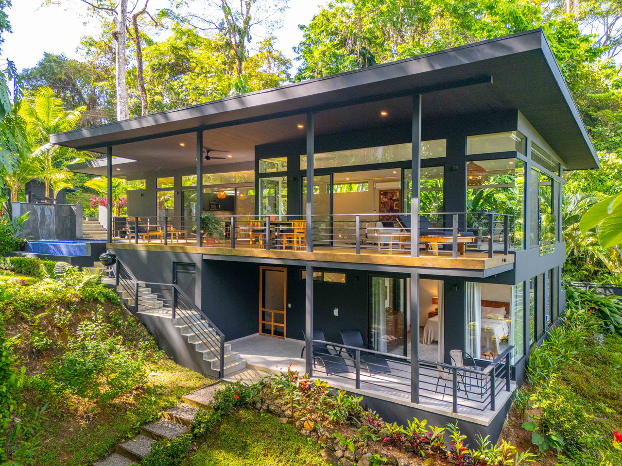 Escaleras Modern Elegance with Ocean Window Views and Jungle Tranquility, Dominical Costa Rica