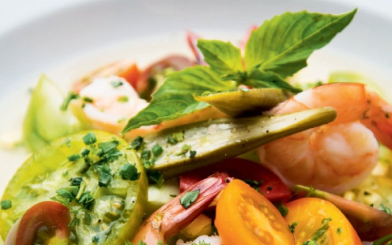 Lowcountry Gazpacho with Shrimp & Pickled Okra Recipe