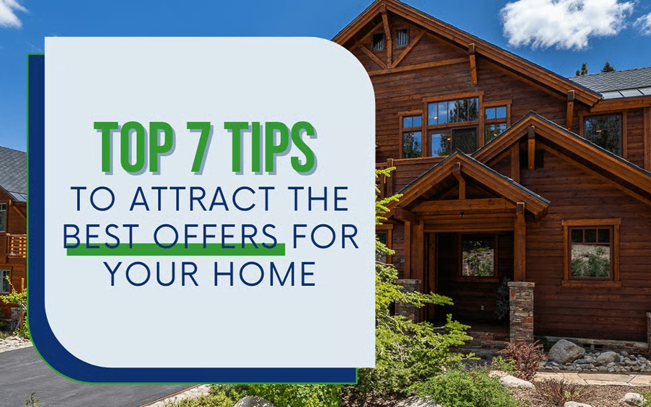 Tips for attracting better offers on a home sale, over a large timber house.