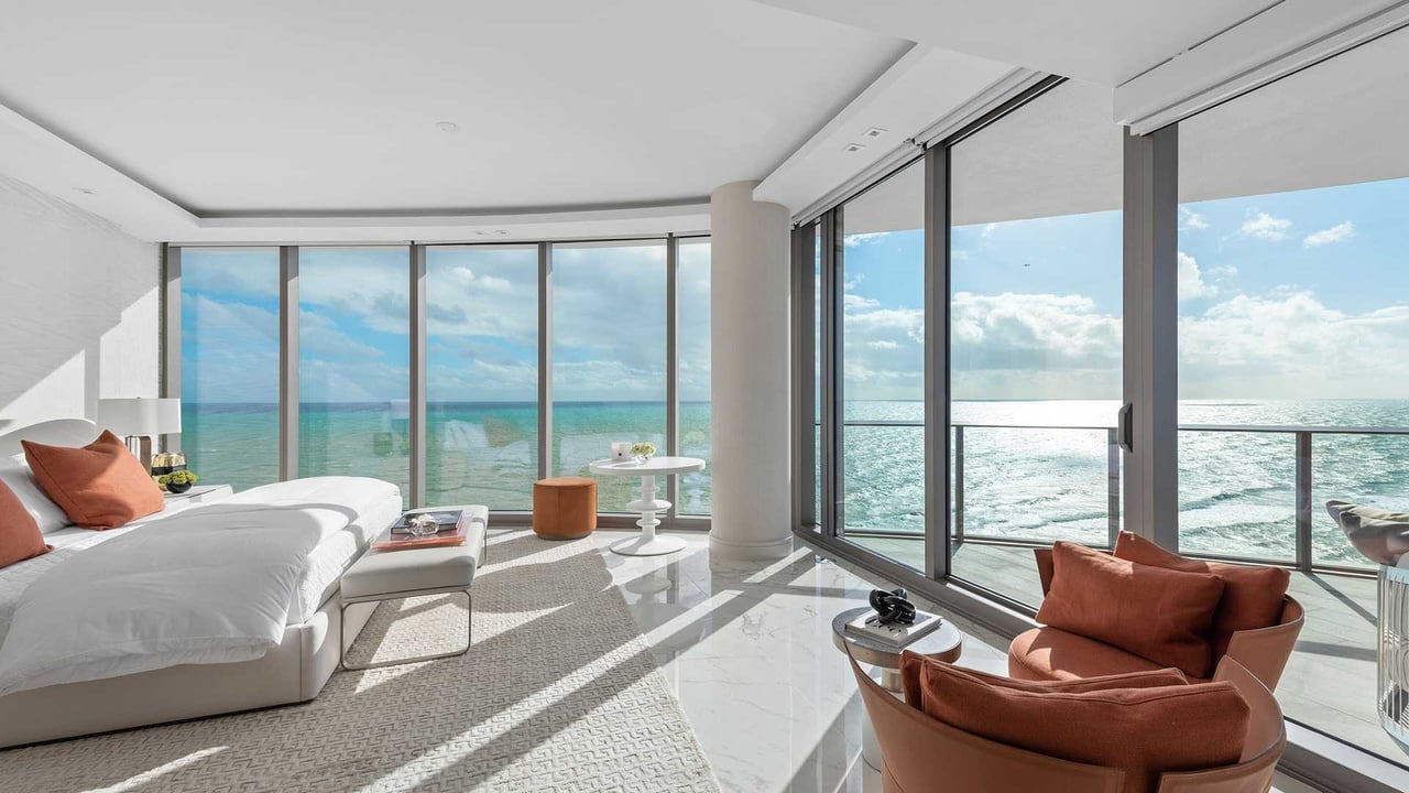 Ritz-Carlton Sunny Isles residences bedroom with panoramic view 