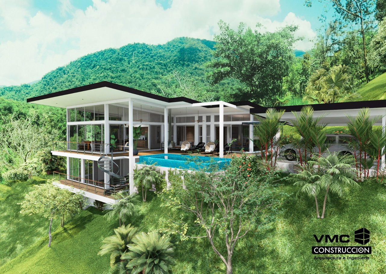 A Huge Rainforest, River & Waterfall Property With TWO Mountain & Jungle-View Luxury Homes on a Massive 4.93 Acre Lot – PLUS an Additional Plantel ready for Development