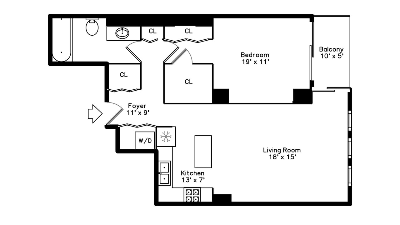 South Loop One Bed: 1250 S Michigan, #808