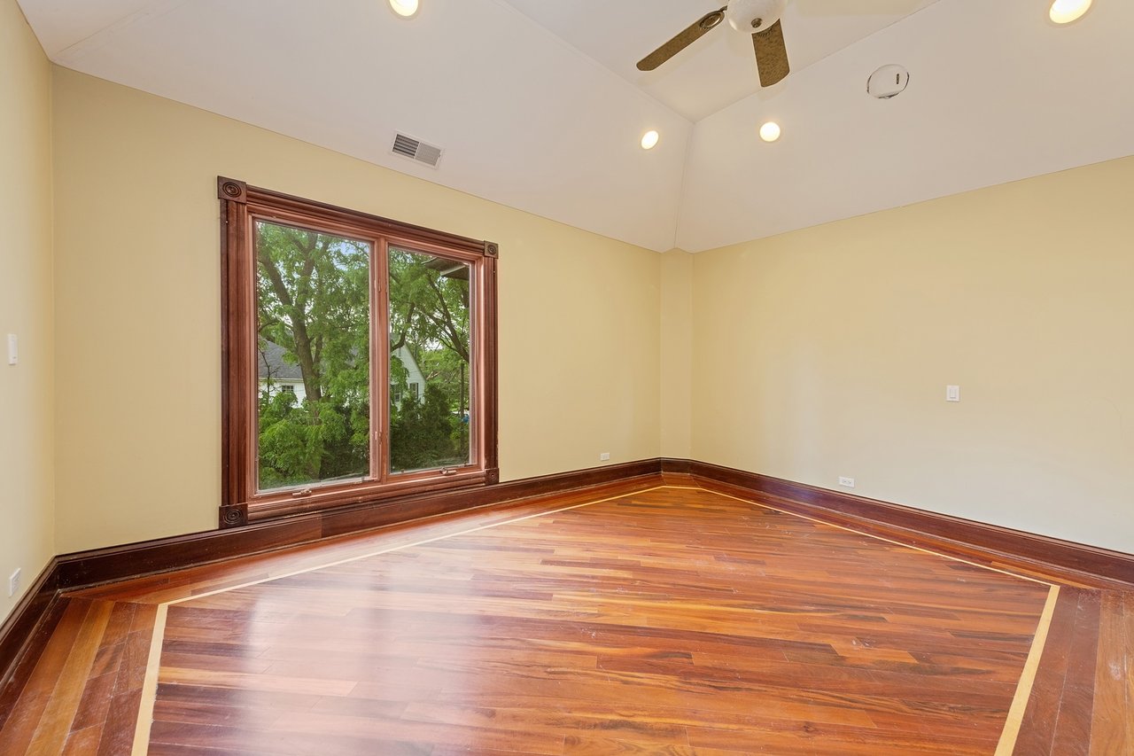 Brick And Stone Estate Situated On A Quiet Street In The Woodlands Of Hinsdale