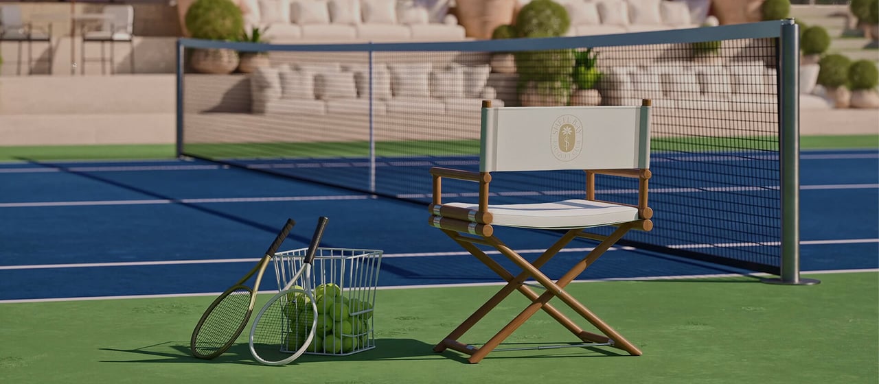 Shell Bay racquet club court view in Hallandale Beach.