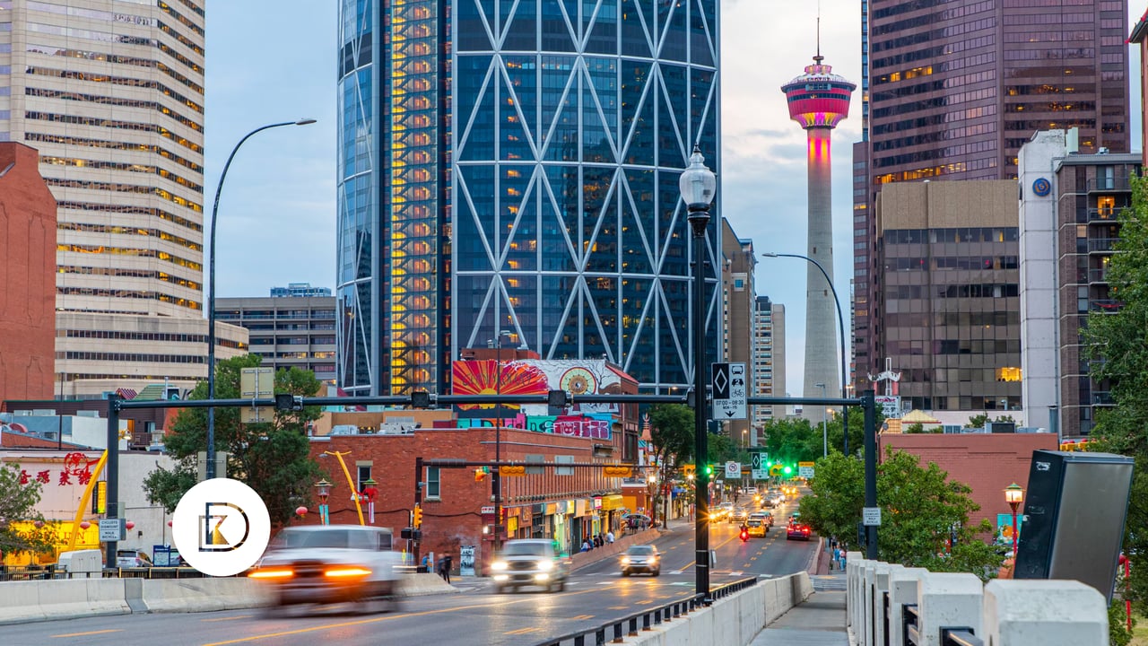 Downtown Calgary Skyline photo from Centre street bridge 