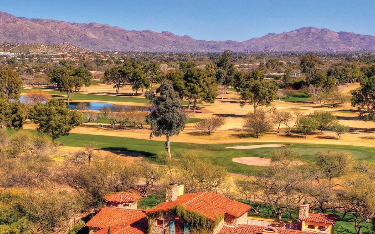 Tucson country club golf course with views of the Catalina mountains.
