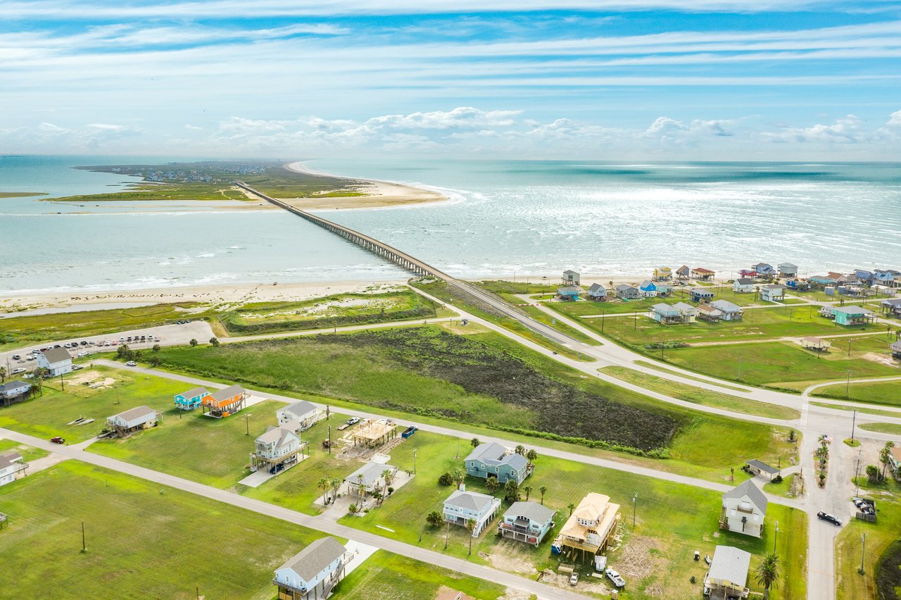 View of San Luis Pass Toll Bridge to Galveston from Treasure Island