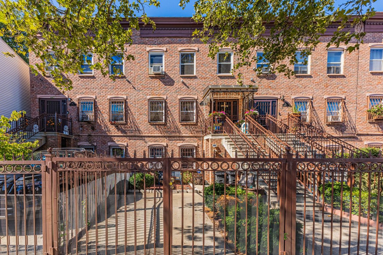 669 DeKalb Ave Brooklyn NY two family brick townhouse in Bedford Stuyvesant sold for 1.9M with private parking and backyard