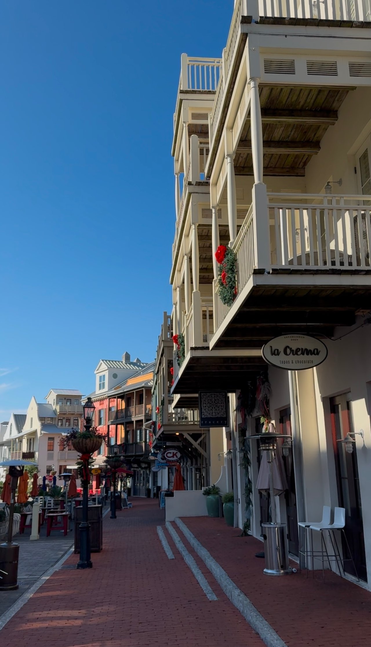 Rosemary Beach- shops decorated for Christmas! 