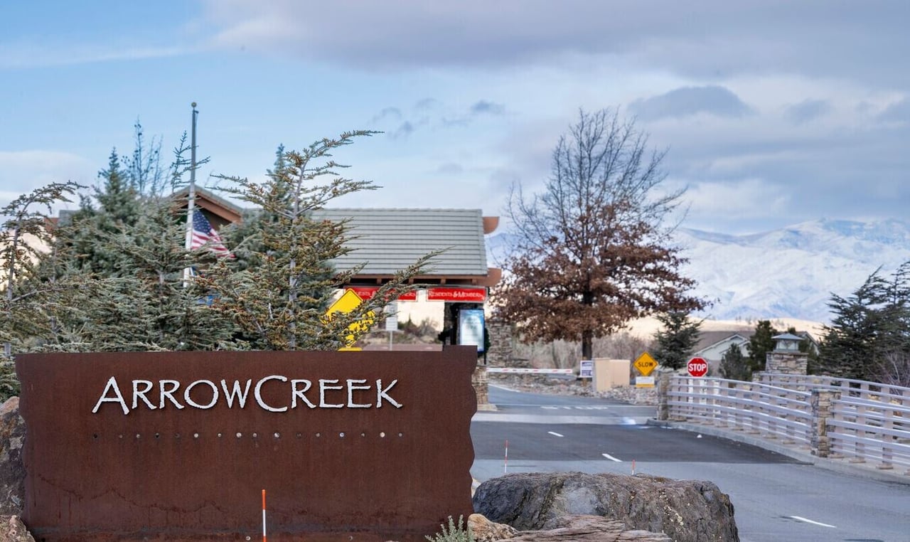 Secure gated entrance to ArrowCreek in South Reno