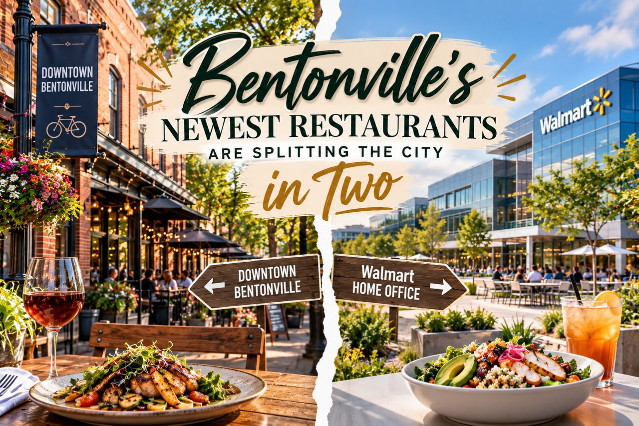 Bentonville’s newest restaurants are splitting the city in two, with downtown and Walmart Home Office scenes side by side.