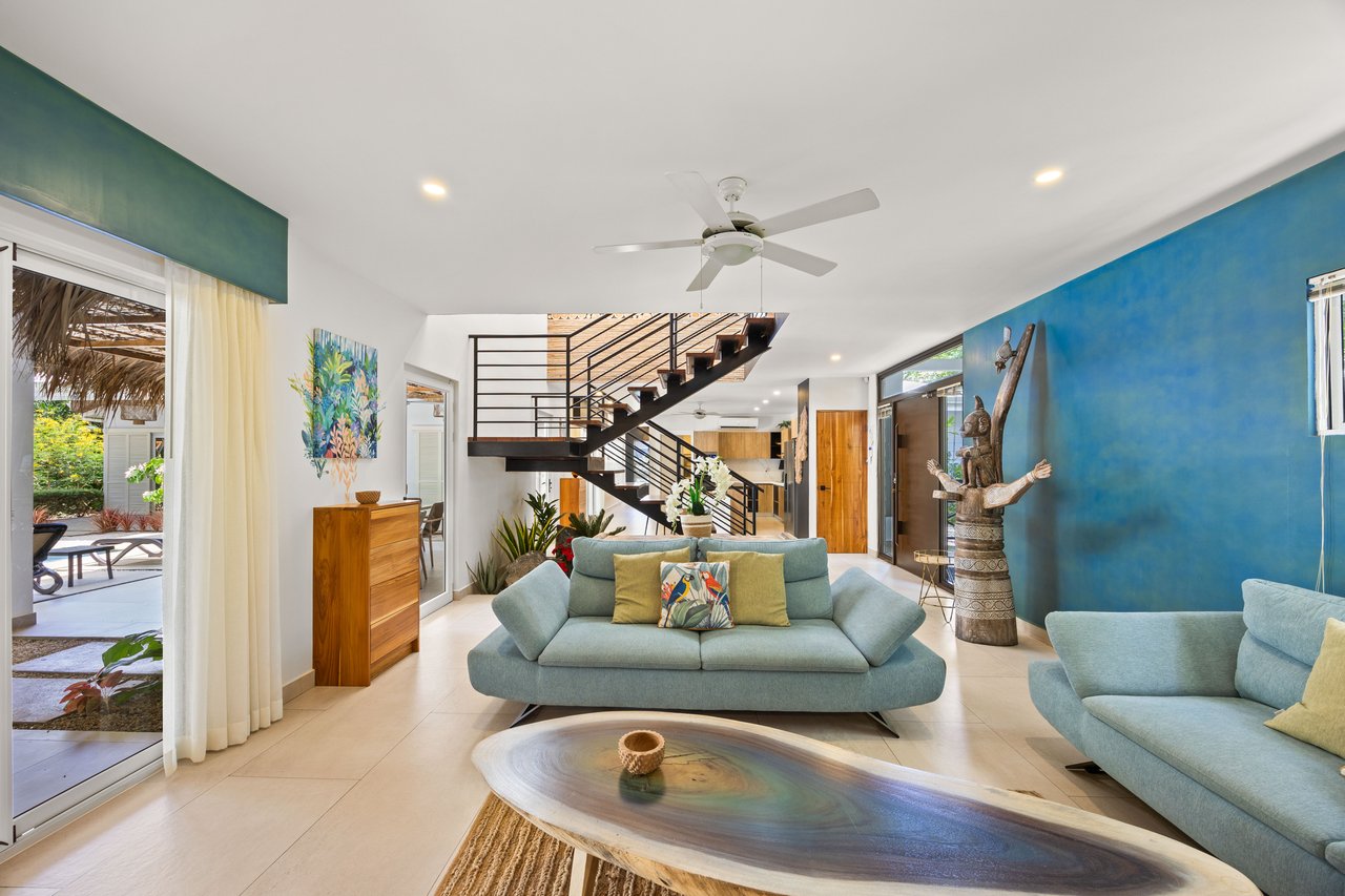 Casa Karibe | Vibrant 5-Bedroom Caribbean-Inspired Villa with Pool in Gated Tamarindo Community
