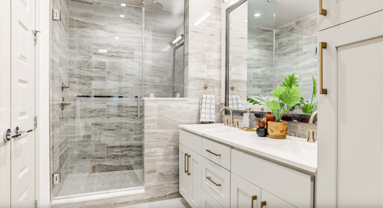 standup shower luxury bathroom
