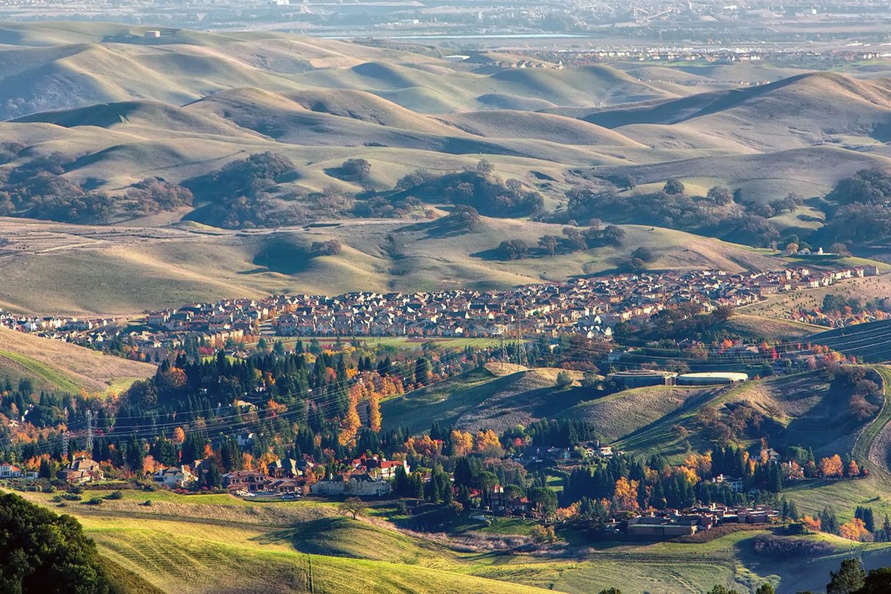 View on valley from Mount Diablo, California, USA