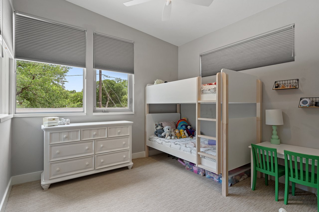 Children's bunk room at 34 Margranita Crescent, Tarrytown, Austin, TX.