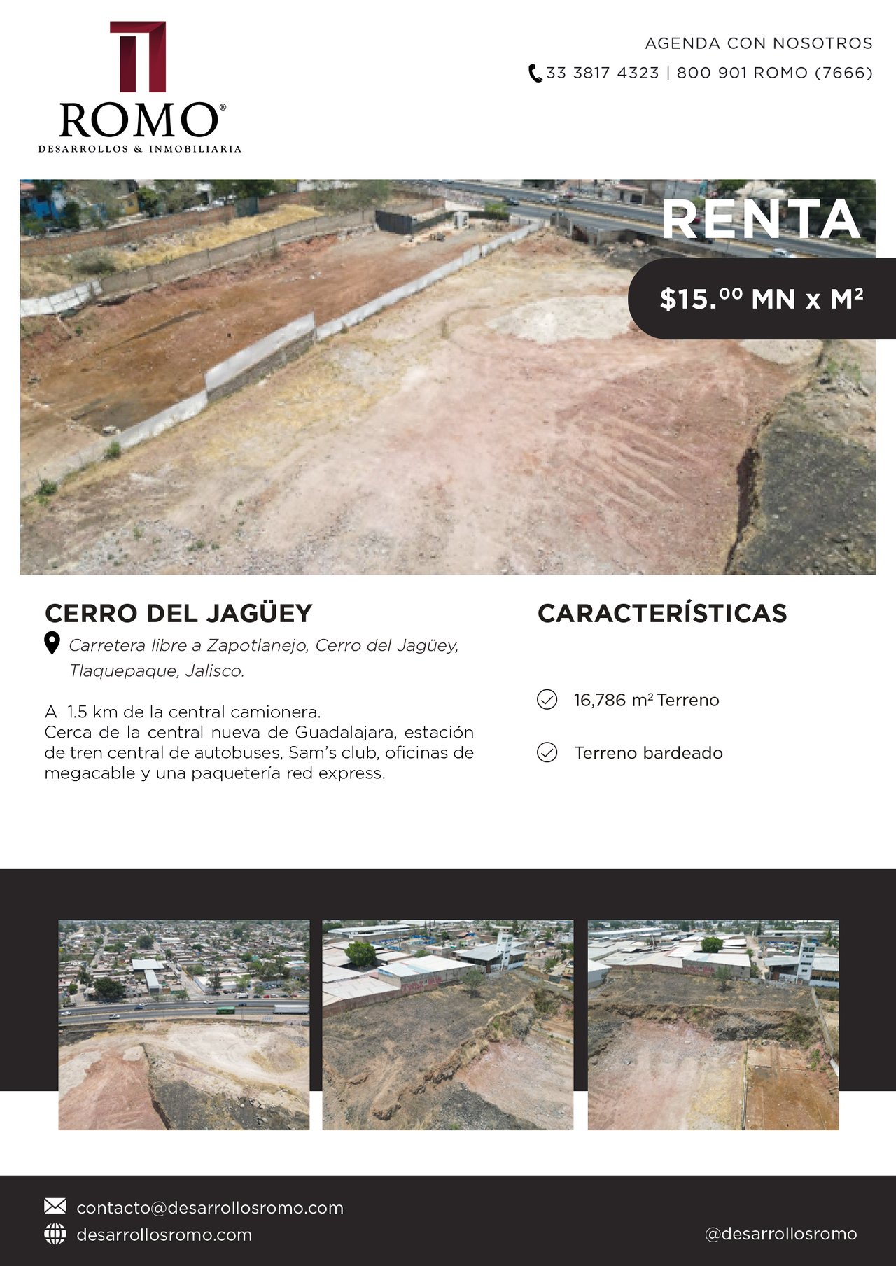 Terreno en renta Nueva Central Camionera $15.00 x M2 