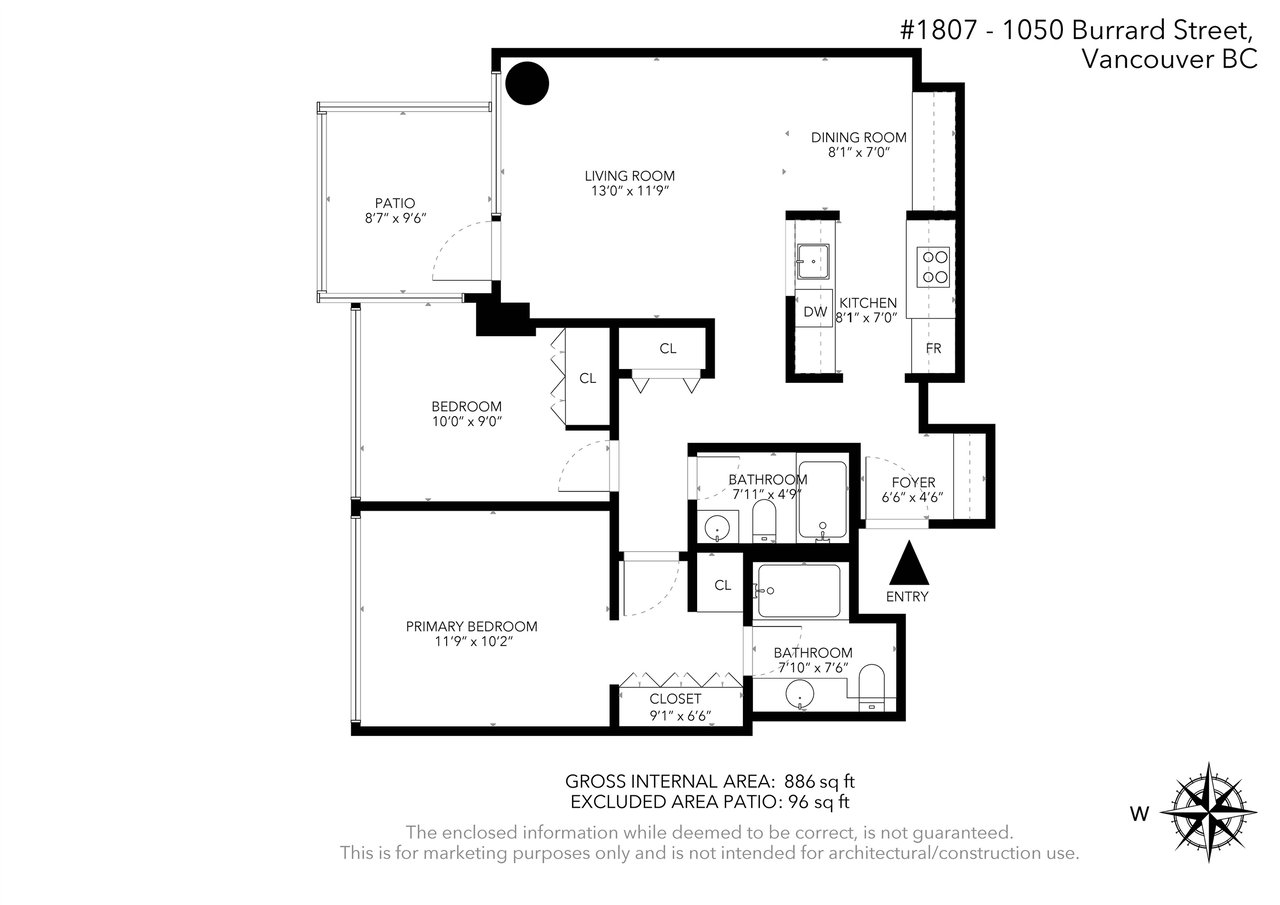 1050 Burrard St, #1807