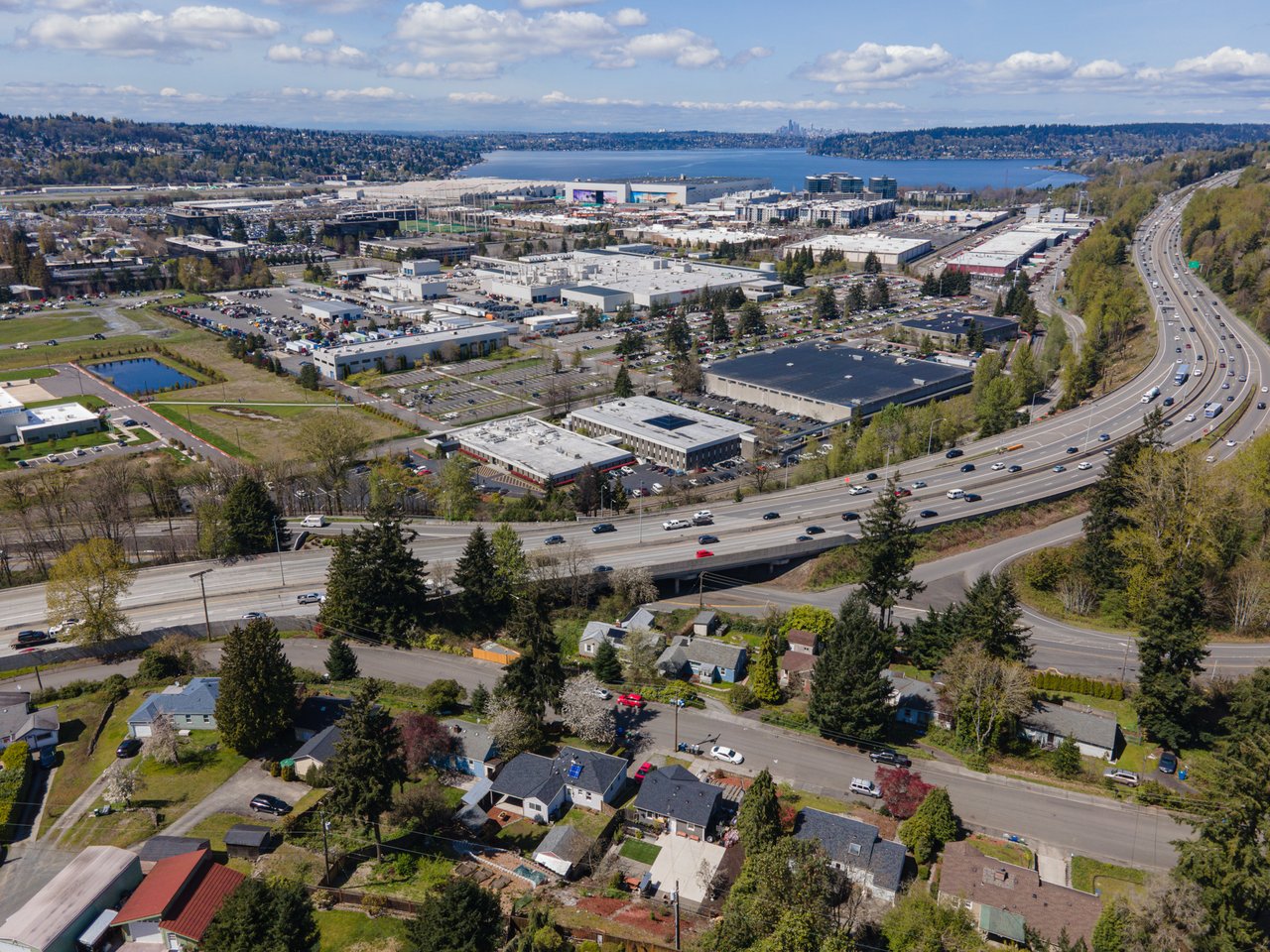 Downtown Renton streetscape near Burnett Avenue showing walkable storefronts and community activity.