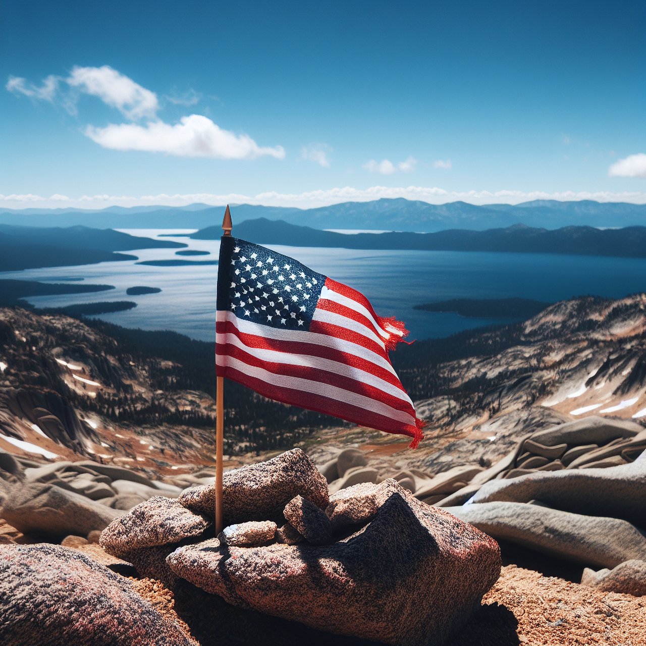 Lake Tahoe shoreline during Memorial Day Weekend with mountain views, blue water, and nearby luxury homes
