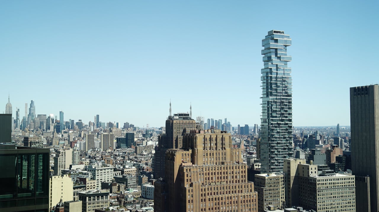 56 Leonard Street, the iconic "Jenga Tower" luxury condominium in Tribeca, Manhattan.