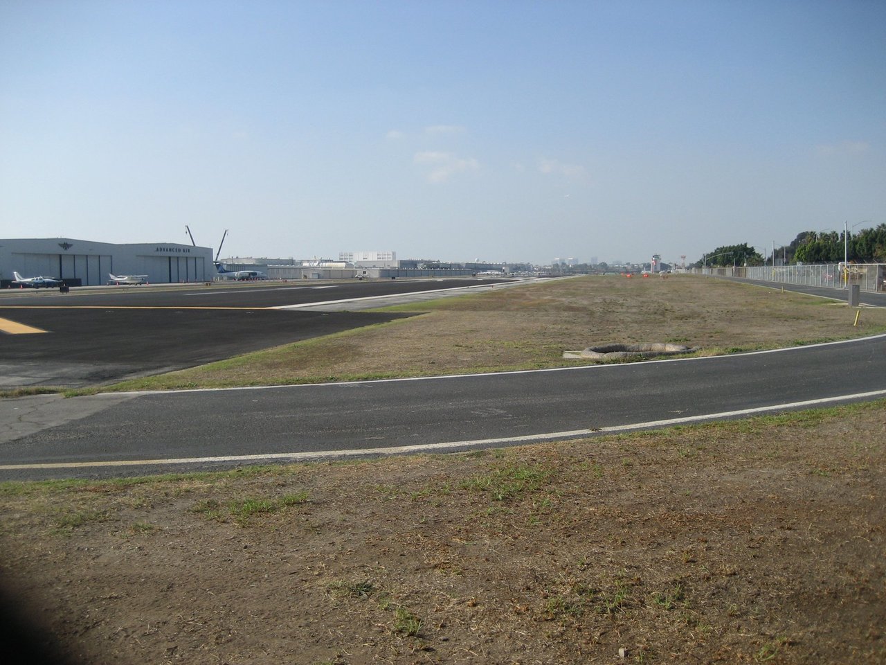 Hawthorne Municipal Airport runway and airfield, photographed in December 2021