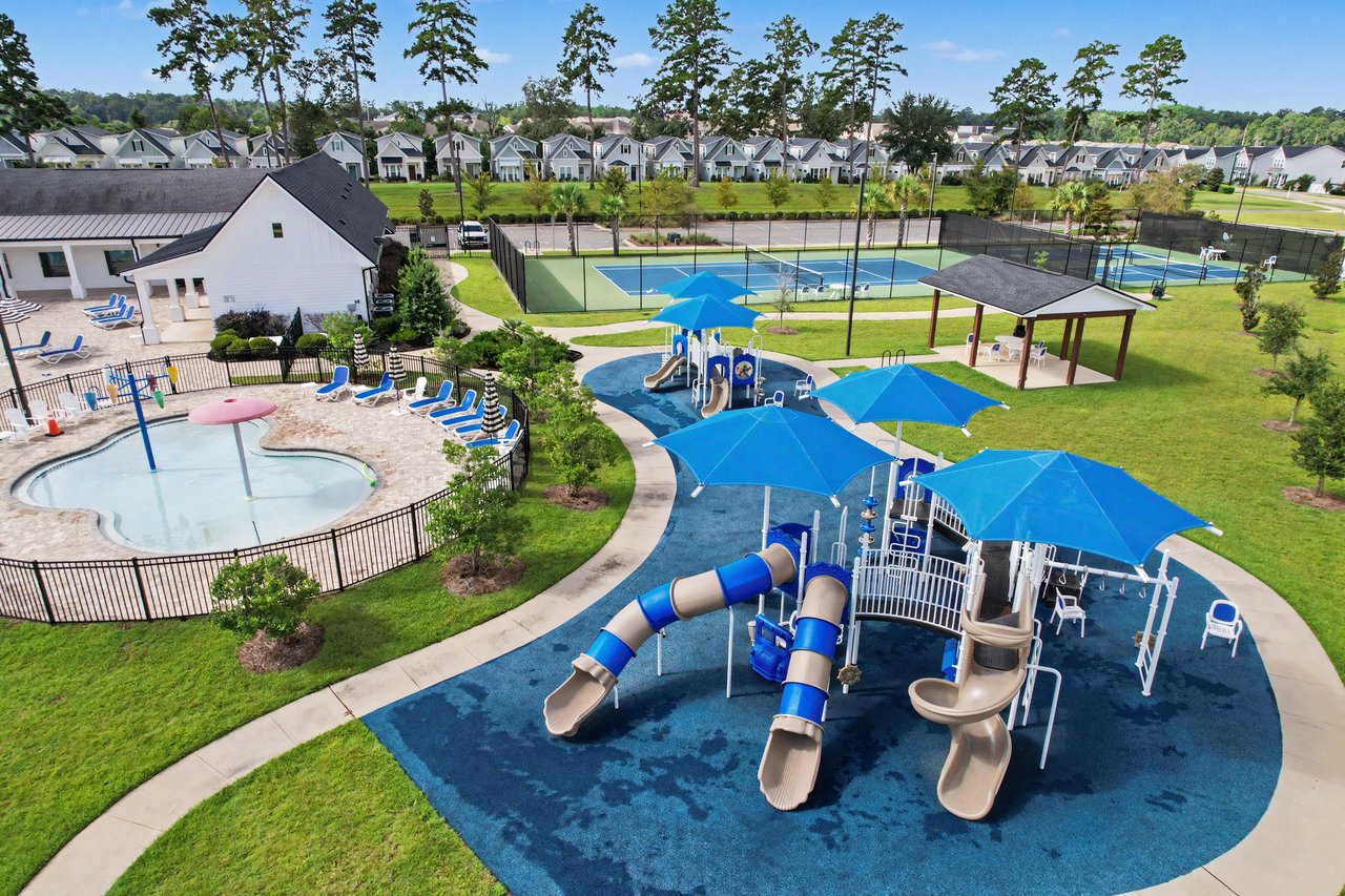 canopy playground kiddie pool and sports courts