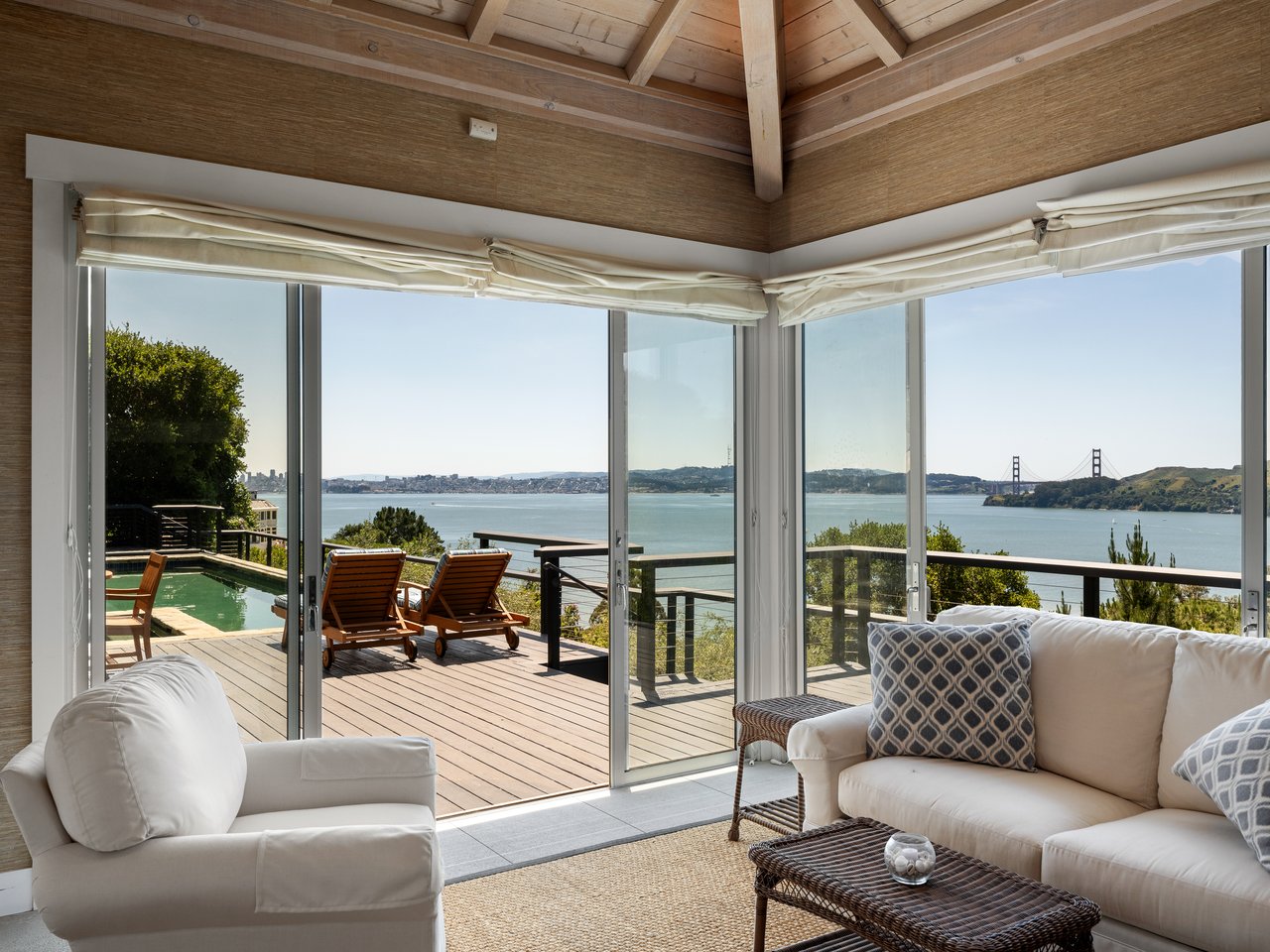 Exceptional Setting with views spanning San Francisco, the Golden Gate Bridge, Sausalito, and across the bay