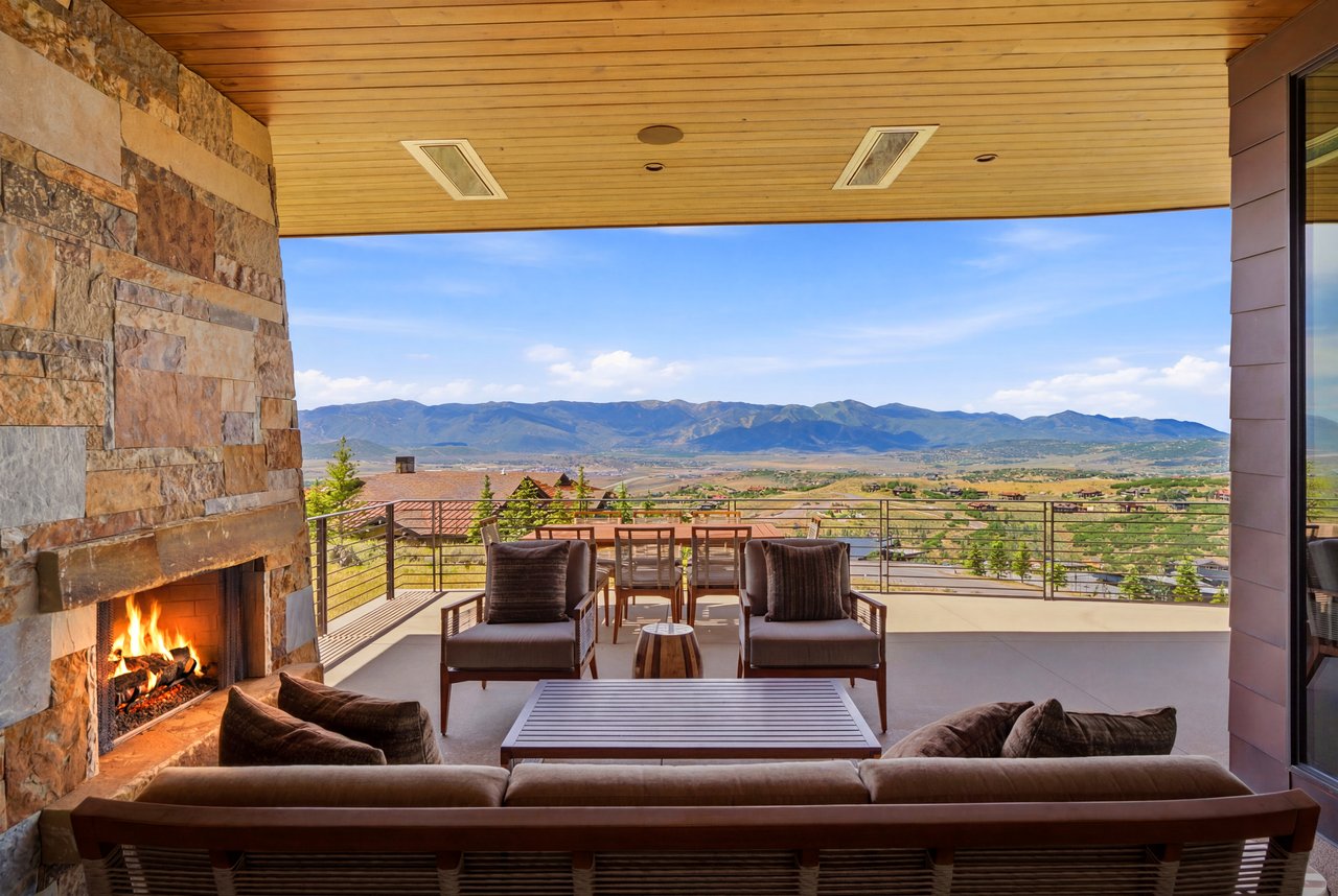 Top-of-Promontory Architectural Estate — Furnished & Turnkey - Front-Row Mountain Views