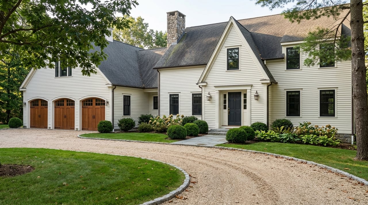House exterior with a driveway leading to the entry.