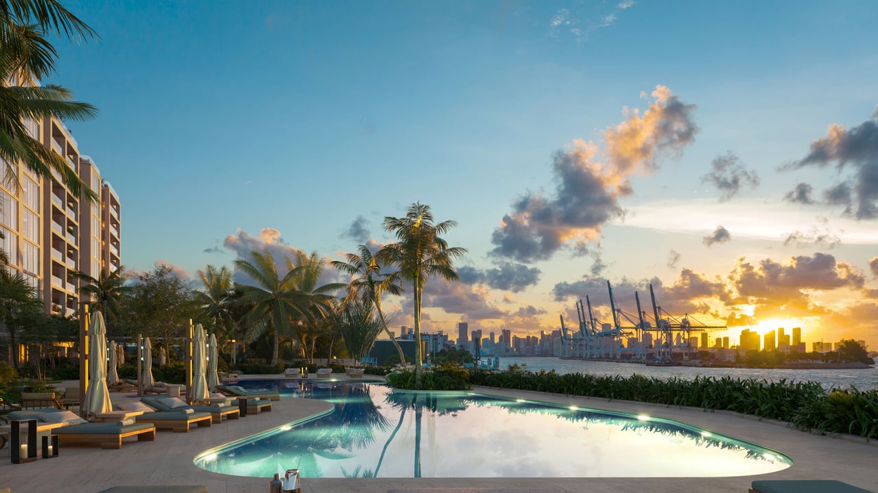 Six Fisher Island swimming pool 