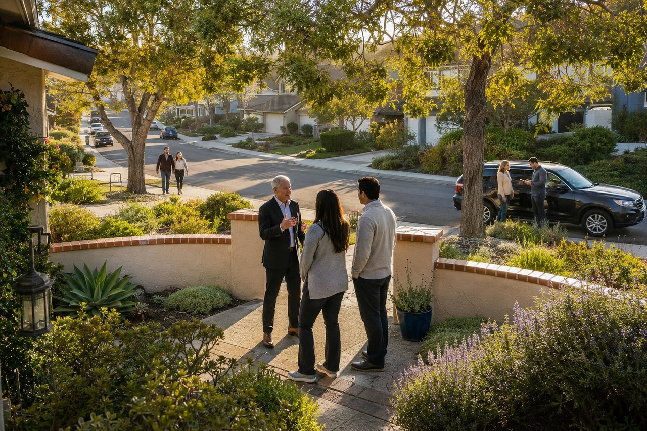 Multiple homebuyers arriving independently to view a Central Coast property during an active period of buyer interest.
