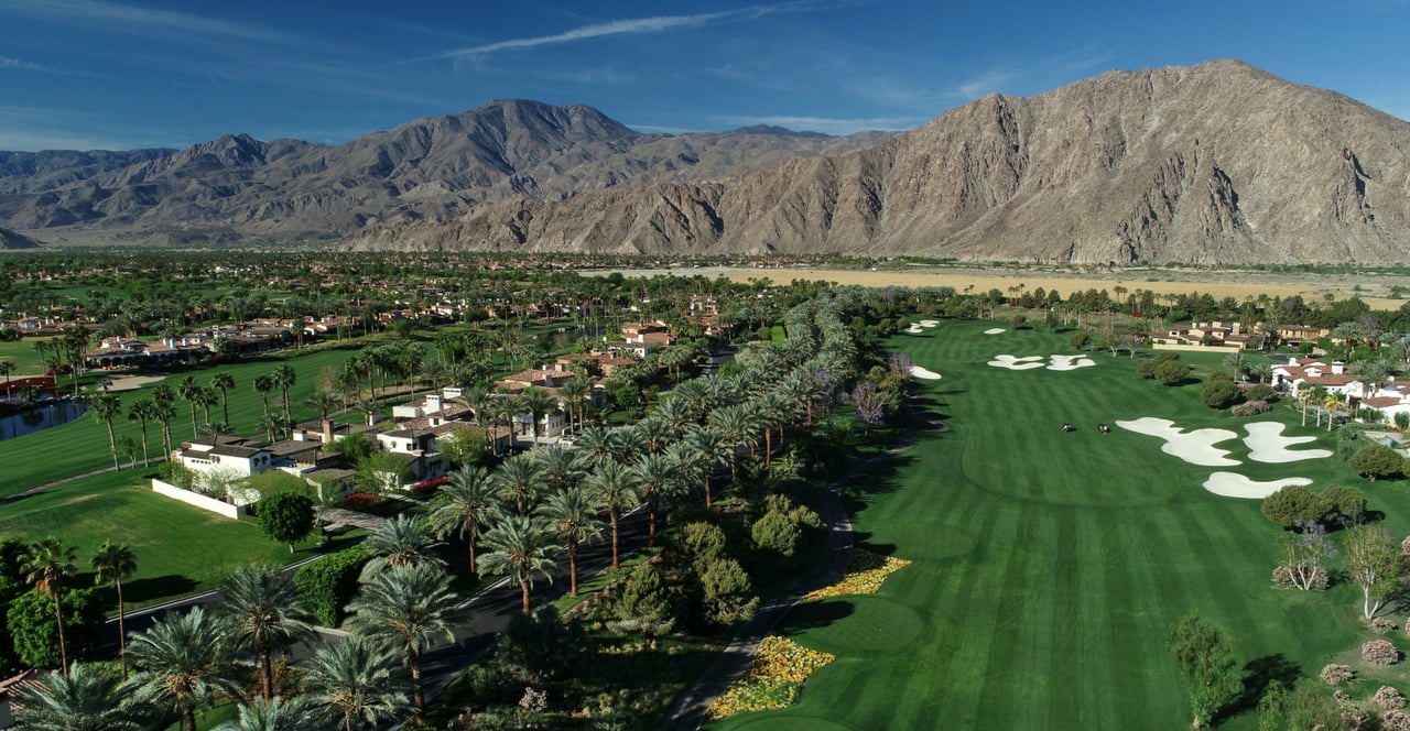 The Hideaway Golf Club in La Quinta with golf course and Santa Rosa Mountain views