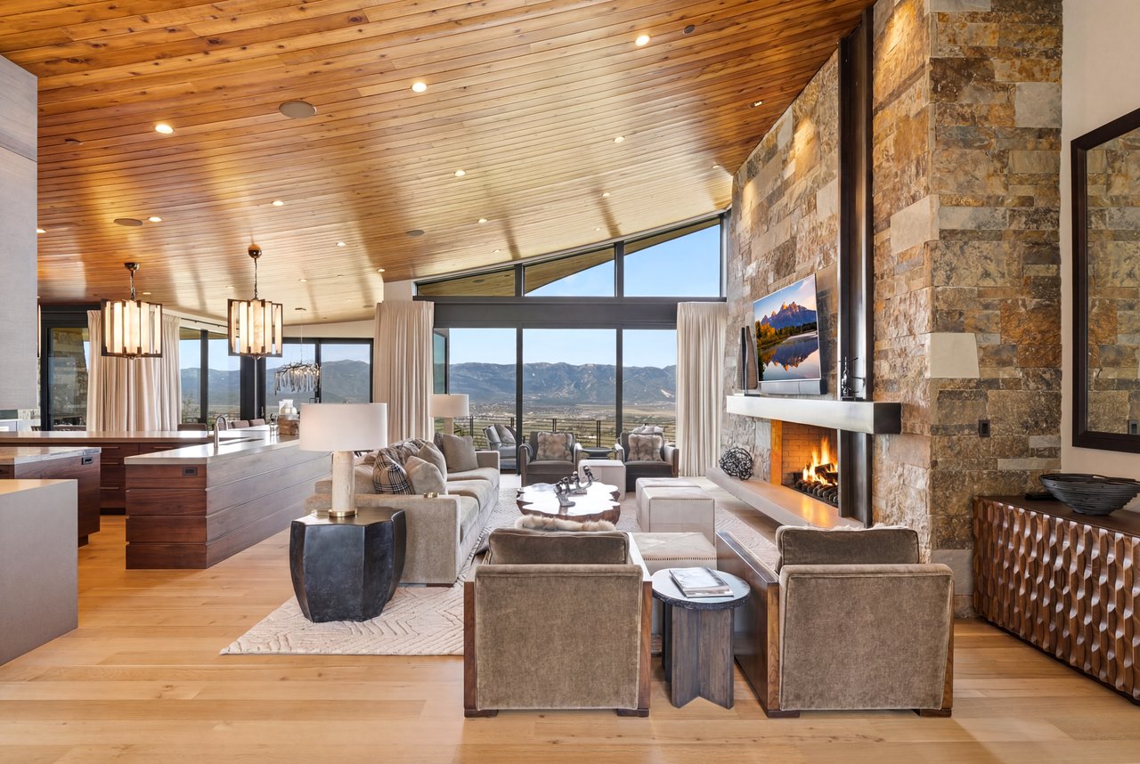 Top-of-Promontory Architectural Estate — Furnished & Turnkey - Front-Row Mountain Views