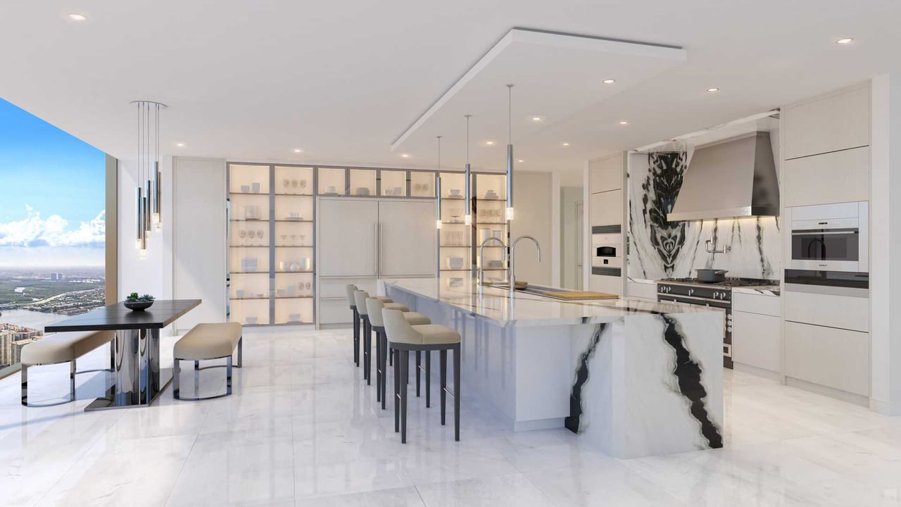 The Estates at Acqualina residence open kitchen 