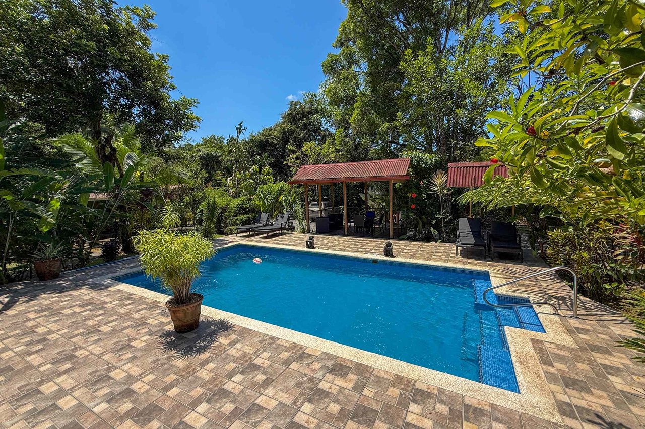  Gorgeous Jungle Hotel with 11 Beds including Owner/Manager Unit, Sparkling Pool & River Setting in Ojochal Costa Rica