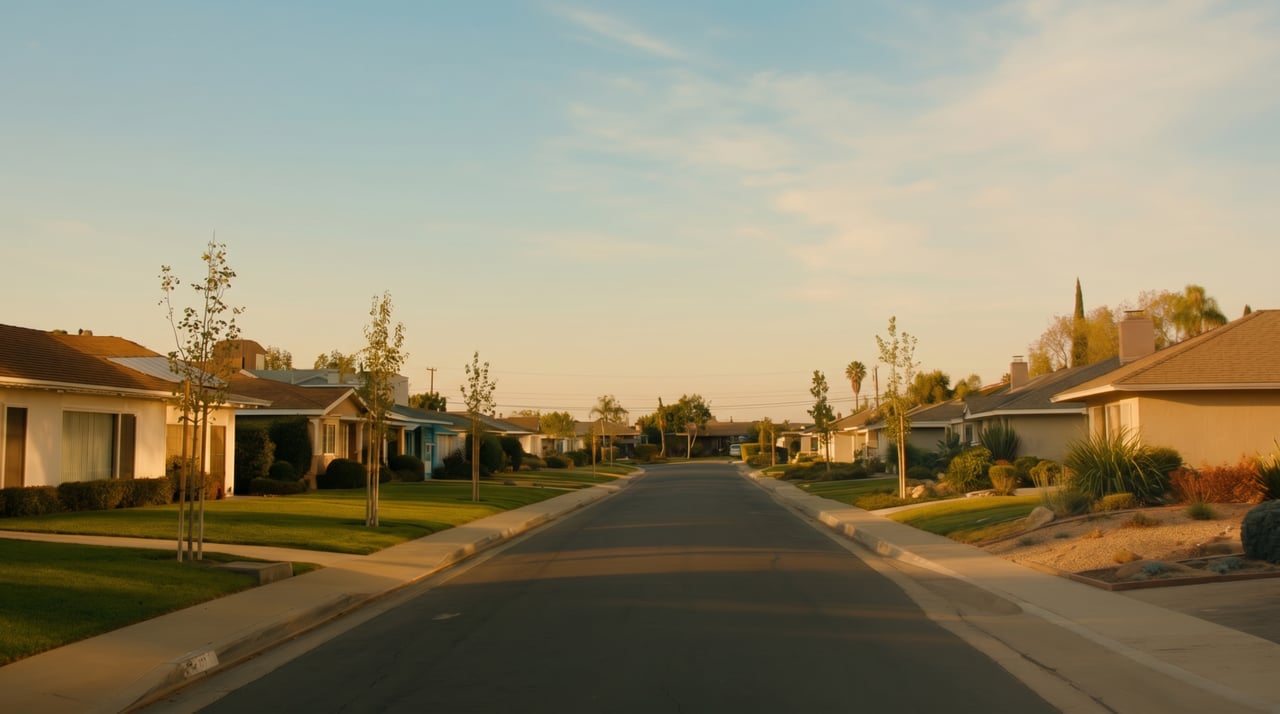 Quiet tree-lined residential street in Reseda California showing well-maintained single-family homes representing the neighborhood's livability for families and long-term residents.