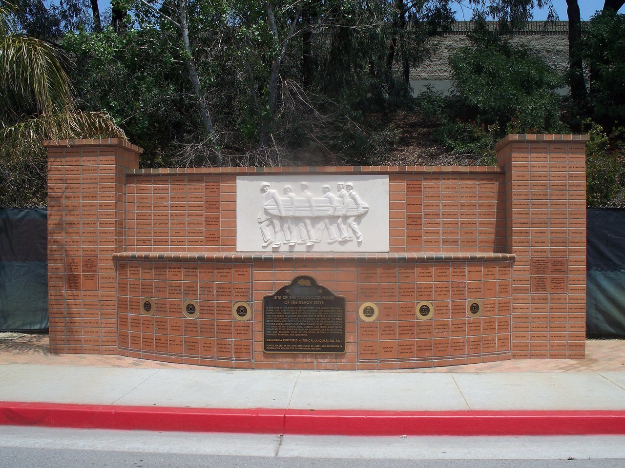 Beach Boys Historic Landmark monument in Hawthorne, photographed in May 2009