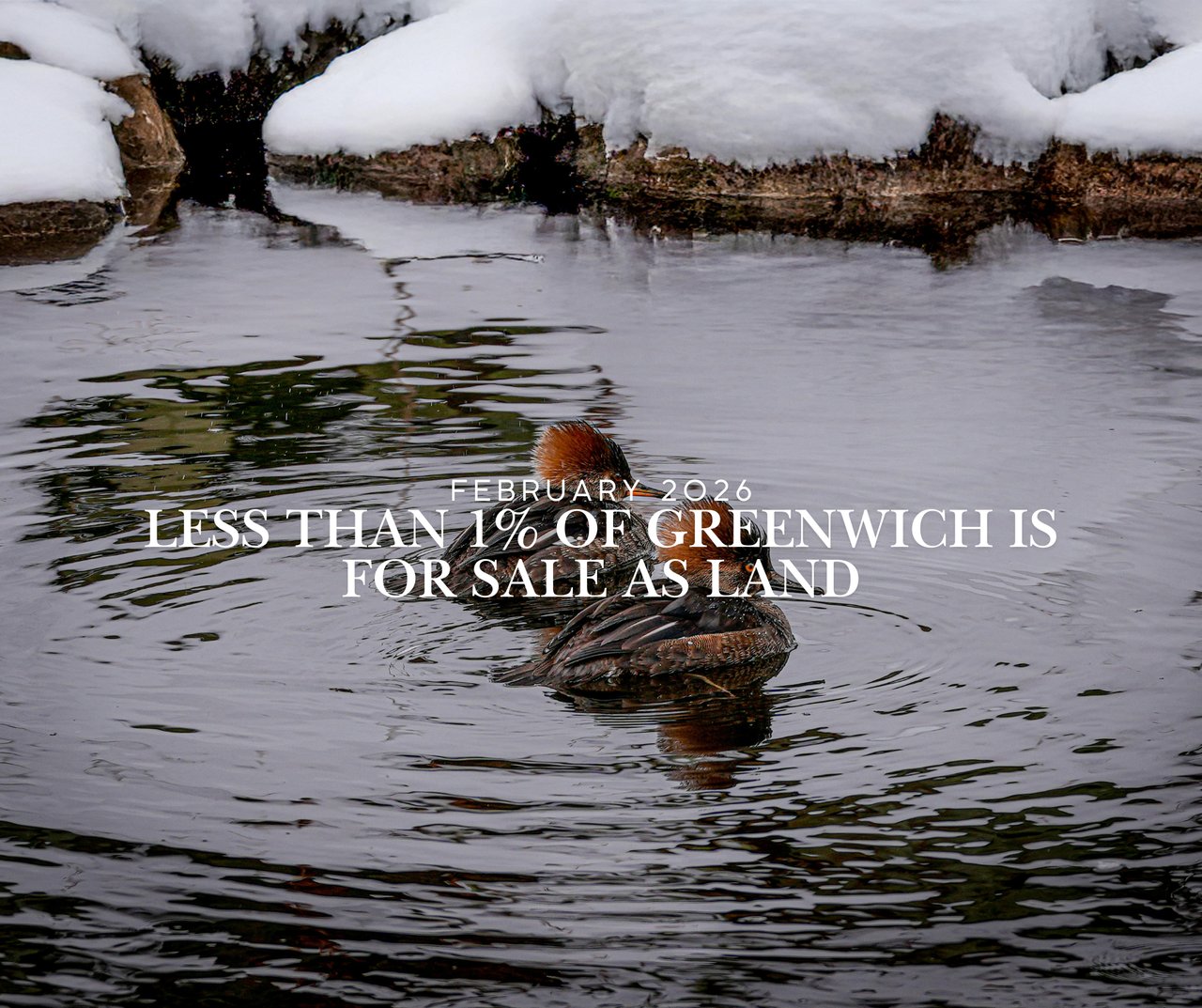 Land in Greenwich. Rarer Than You Think. The Rarest View in Greenwich Isn't the Lake. Greenwich Land. Limited by Nature.