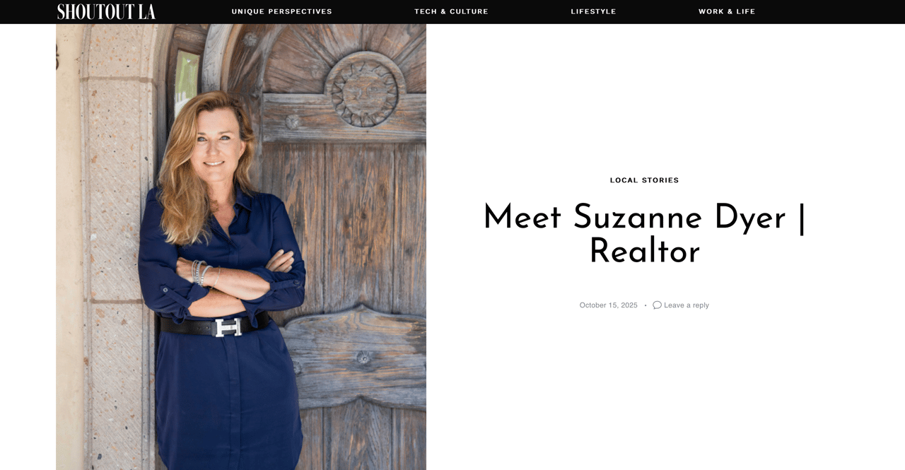 ShoutoutLA Magazine – Meet Suzanne Dyer, Realtor