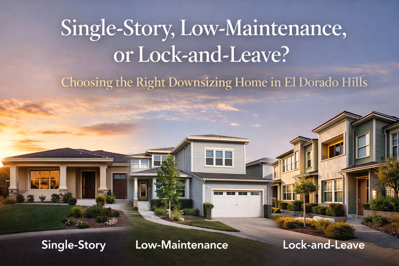Single-Story, Low-Maintenance, or Lock-and-Leave? Choosing the Right Downsizing Home in El Dorado Hills