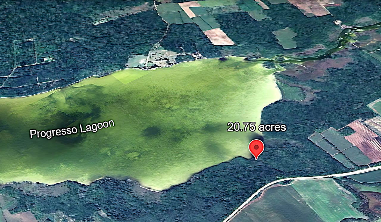 20 acres on the northeast bank of Progresso Lagoon