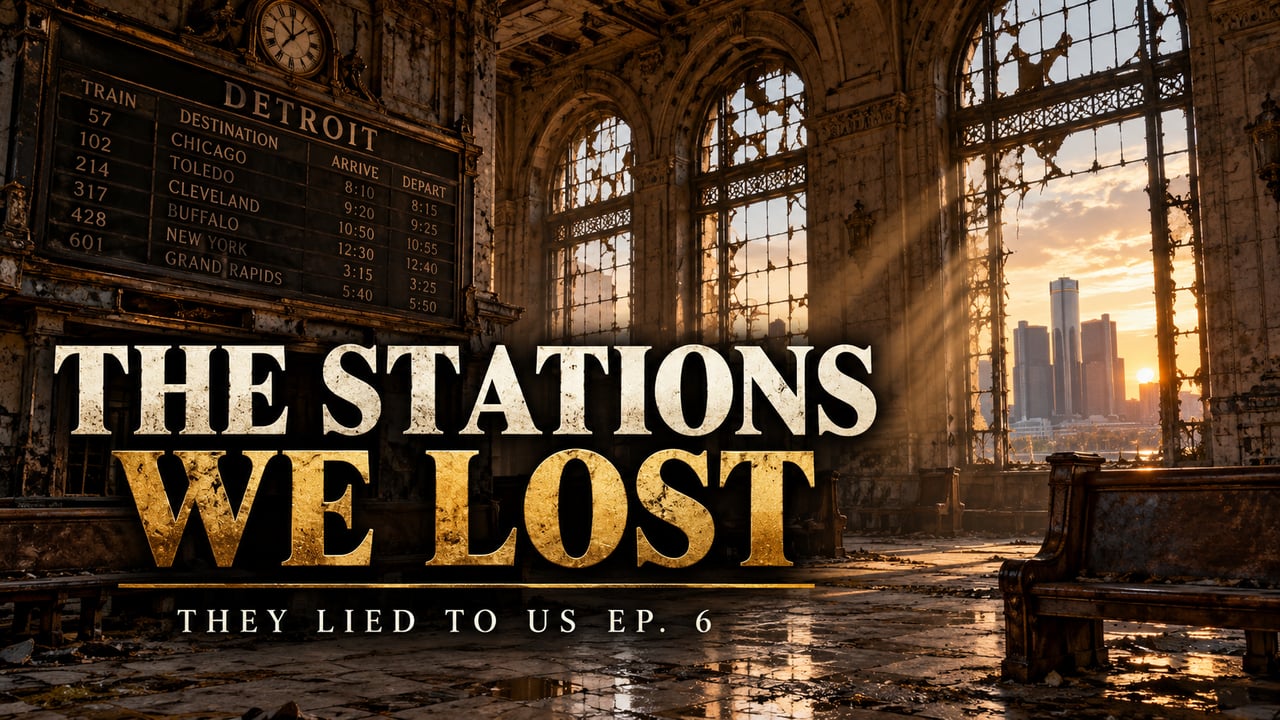 Promotional graphic for “The Stations We Lost,” episode 6 of “They Lied to Us.”