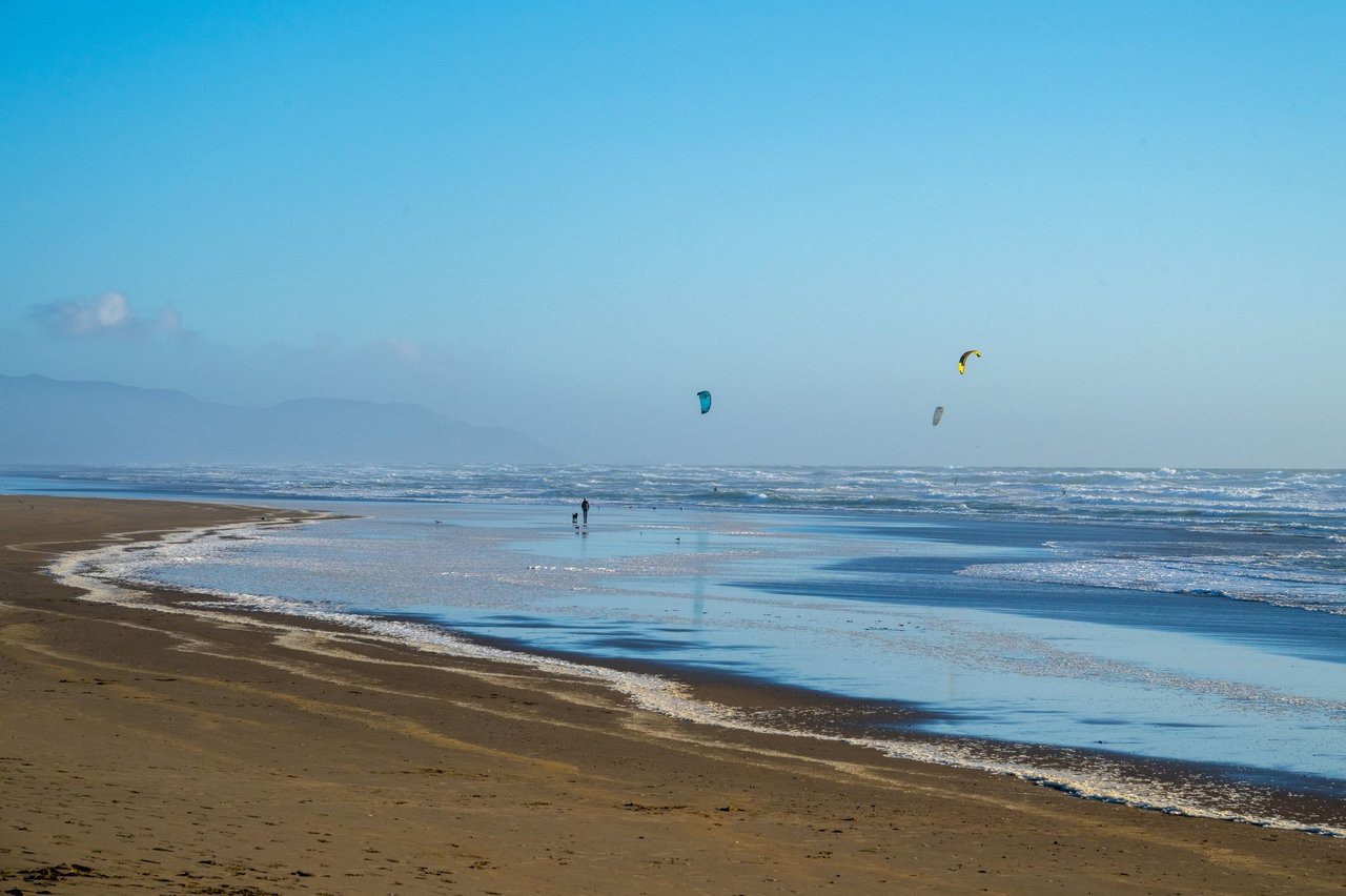 Fog rolling over Ocean Beach in the Outer Sunset District of San Francisco