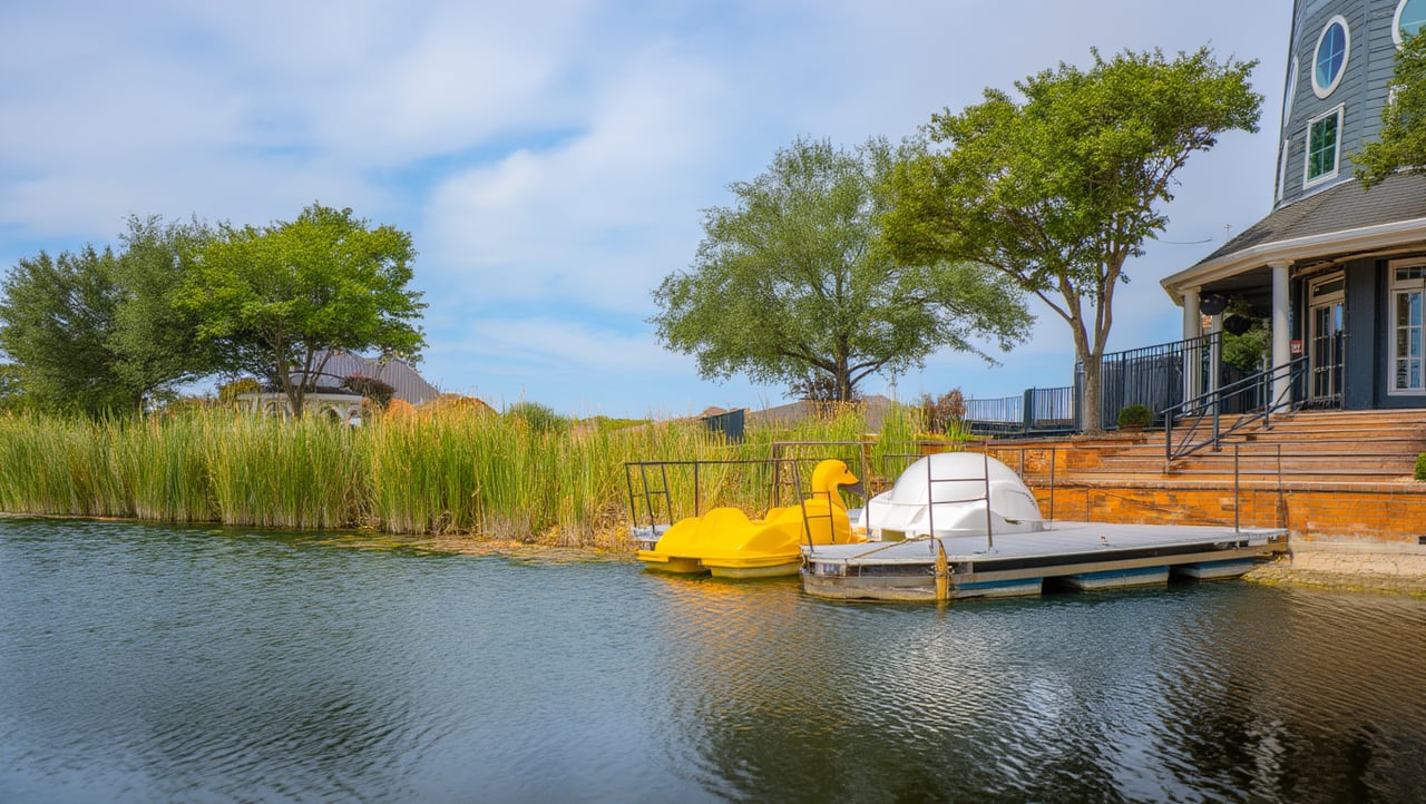 Paddle boats and catch and release fishing lake in the master-planned community of Savannah