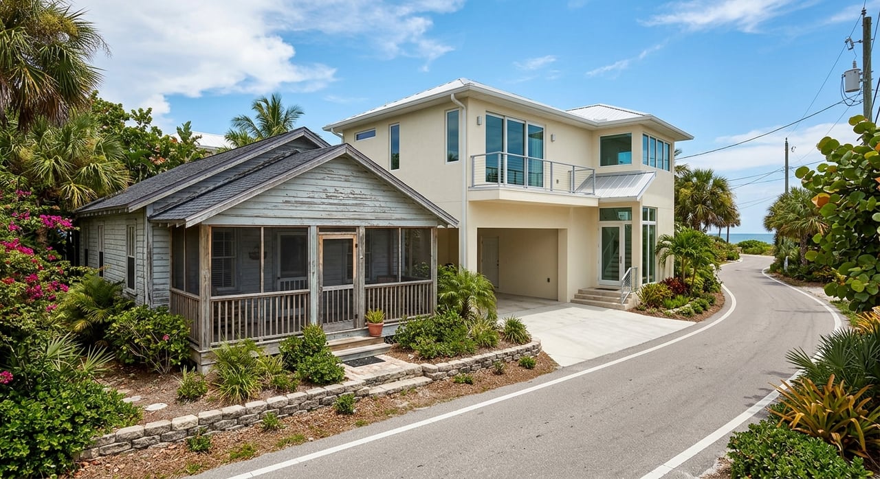 Old Florida Cottages Vs New Coastal Builds On Anna Maria Island