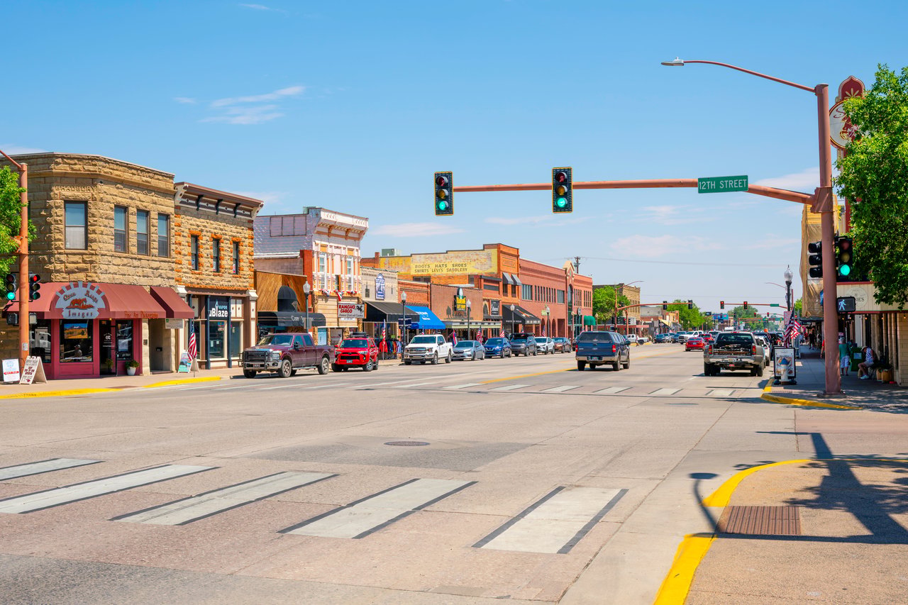 View down Main street in Sheridan Wyoming