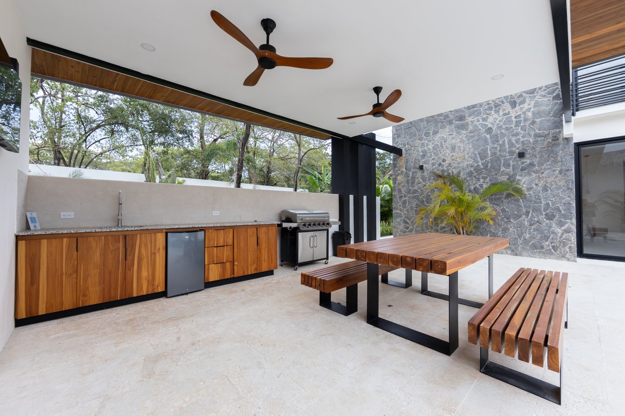 Casa Guacamaya Roja Lot B20 | Elegant 4-Bedroom Home with Pool & Outdoor Kitchen, Steps from Playa Grande Beach, Costa Rica